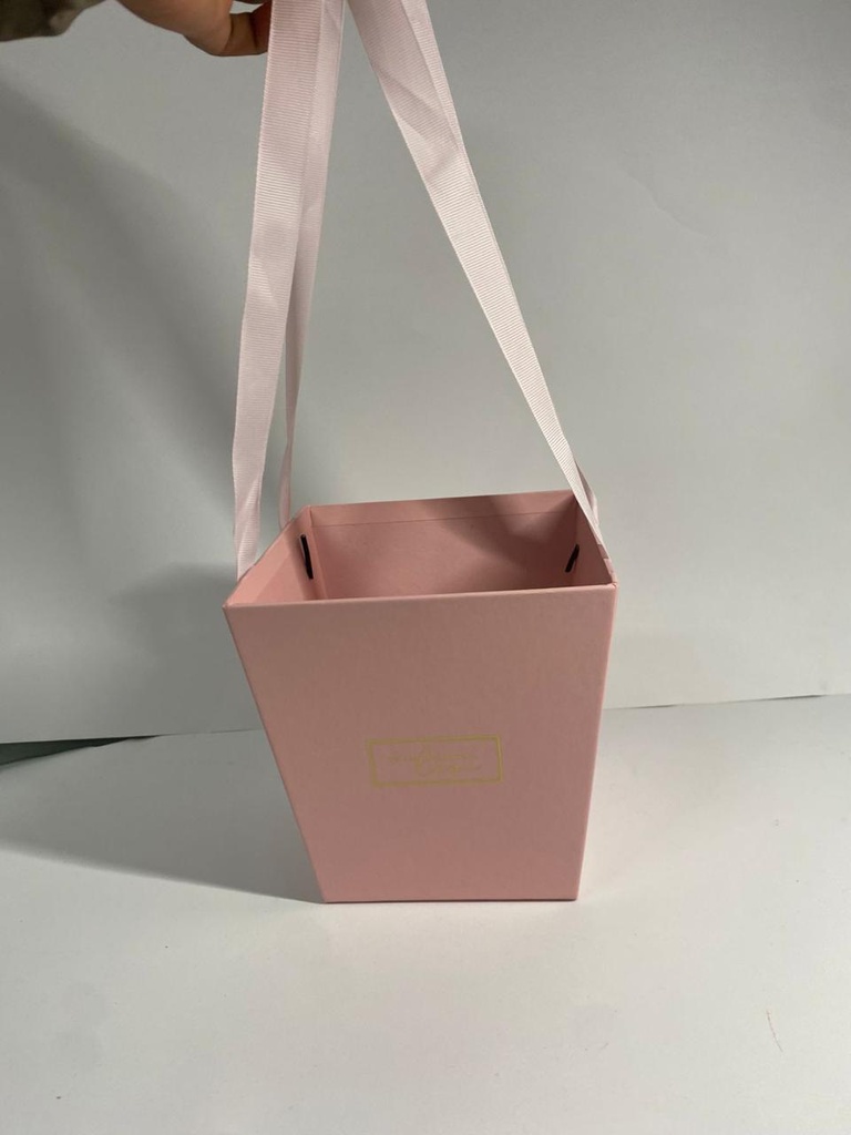 CAJA P/FLORES ROSADA 14.5X11X15 CM