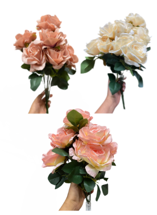 RAMO ROSAS FINA X10 ROSA/BLANCO/SALMON