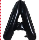 GLOBO LETRA A 16 PULGADAS NEGRO