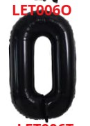 GLOBO LETRA O 16 PULGADAS NEGRO