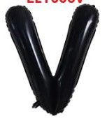 GLOBO LETRA V 16 PULGADAS NEGRO