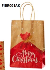 BOLSAS DE REGALO NAVIDAD KRAFT PEQUEÑAS 20 PIEZAS/BOLSA 21x15x8cm