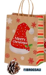 BOLSAS DE REGALO NAVIDAD KRAFT GRANDES 20 PIEZAS/BOLSA 32x26x12cm