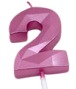 CANDELAS ROSADO DE NUMEROS 7cm