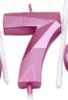 CANDELAS ROSADO DE NUMEROS 7cm