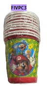 Vasitos para Cumpleaños 10 piezas MARIOBROS