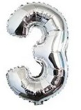 Globos Plateados Números de 32 pulgadas