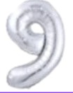 Globos Plateado Números de 40 pulgadas