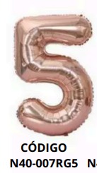 Globos Rose Gold Números de 40 pulgadas