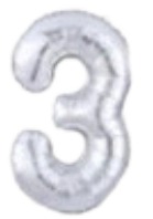 Globos Plateado Números de 16 pulgadas