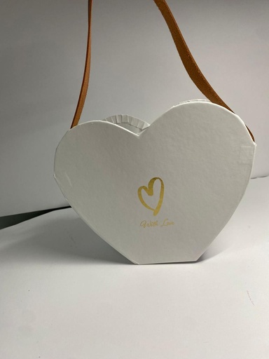 [TF-8635] CAJA P/FLOR CORAZON BLANCA