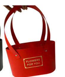 [TF-8641] CAJA P/FLOR TIPO CARTERA OVALADA ROJA