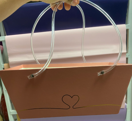 [O3U1264] CAJA CESTA ROSADA P/FLORES & DETALLES