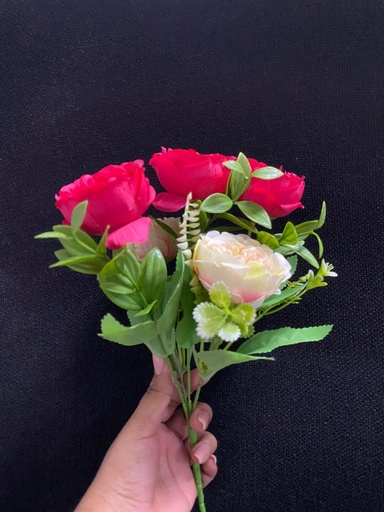 [TF-6968] RAMO DE FLOR MINI 4 CABEZAS FUCSIA