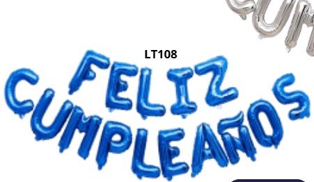 [LT108] Letras HAPPY BIRTHDAY 16 pulgadas