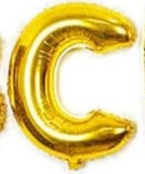 [LET001C] GLOBO LETRA C 16 PULGADAS DORADO
