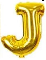 [LET001J] GLOBO LETRA J 16 PULGADAS DORADO