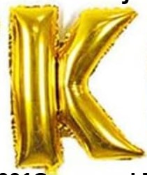 [LET001K] GLOBO LETRA K 16 PULGADAS DORADO