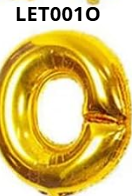 [LET001O] GLOBO LETRA O 16 PULGADAS DORADO