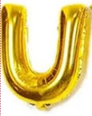 [LET001U] GLOBO LETRA U 16 PULGADAS DORADO