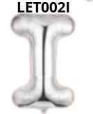 [LET002I] GLOBO LETRA I 16 PULGADAS PLATEADO