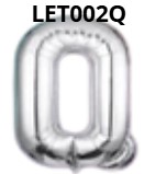 [LET002Q] GLOBO LETRA Q 16 PULGADAS PLATEADO