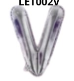 [LET002V] GLOBO LETRA V 16 PULGADAS PLATEADO