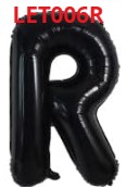 [LET006R] GLOBO LETRA R 16 PULGADAS NEGRO