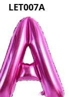 [LET007A] GLOBO LETRA A 16 PULGADAS ROSADO