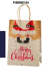 [FIBR001AI] BOLSAS DE REGALO NAVIDAD KRAFT PEQUEÑAS 20 PIEZAS/BOLSA 21x15x8cm