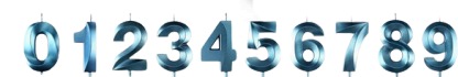 [FICND003-6] CANDELAS AZUL DE NUMEROS 7cm