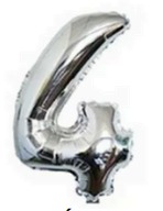 [N32-002P4] Globos Plateados Números de 32 pulgadas