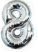[N32-002P8] Globos Plateados Números de 32 pulgadas