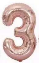 [N32-003RG3] Globos Rose Gold Números de 32 pulgadas