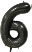 [N40-003N6] Globos Negro Números de 40 pulgadas