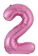 [N40-006N2] Globos Rosados Números de 40 pulgadas