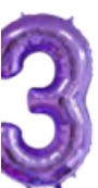 [N40-010N3] Globos Morado Números de 40 pulgadas