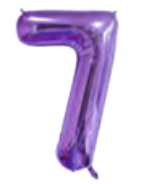 [N40-010N7] Globos Morado Números de 40 pulgadas