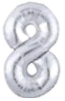 [MU-1187-P8] Globos Plateado Números de 16 pulgadas