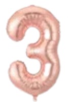 [MU-1187-G3] Globos Rose Gold Números de 16 pulgadas