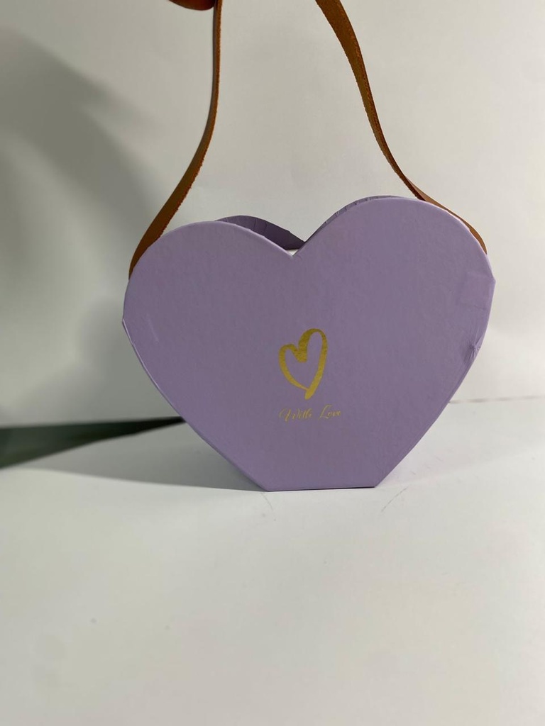 CAJA P/FLOR CORAZON LILA