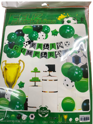 BOUQUET DE GLOBOS FUTBOL FELIZ CUMPLEAÑOS