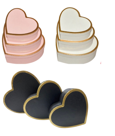 CAJA CORAZON CON DORADO BLANCA