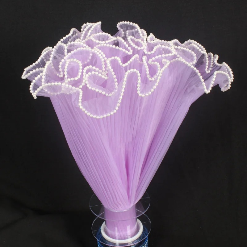 ORGANZA C/PERLA P/ RAMO DE FLORES LILA 28CM X 5YC