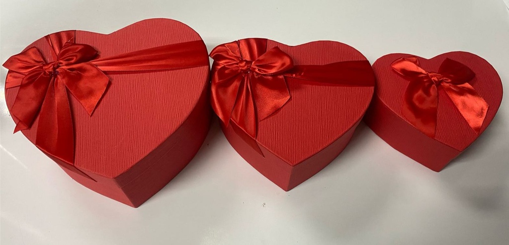 SET 3 CAJAS CORAZON ROJO