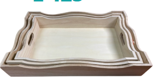 Set 3 bandejas de madera