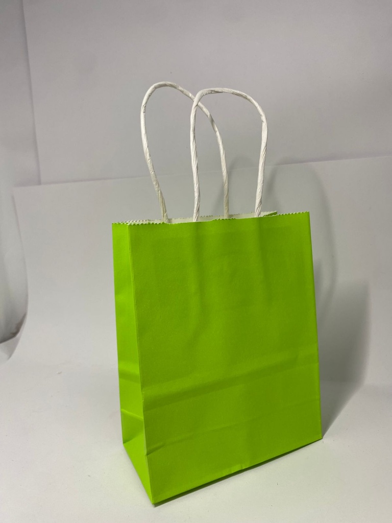 TF-8000 BOLSA KRAFT MINI "12X15X6" CM VERDE LIMON
