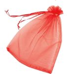Y2P263 PAQ. 10 BOLSAS ORGANZA 25X35CM ROJA