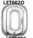 GLOBO LETRA O 16 PULGADAS PLATEADO