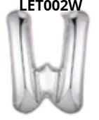 GLOBO LETRA W 16 PULGADAS PLATEADO